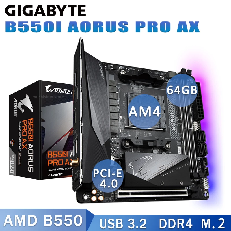 GIGABYTE B550I AORUS PRO AX マザーボード MiniITX [AMD B550 チップ