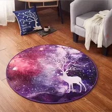 Круглый ковер с рисунком лося Звездная спальня гостиная диван стул Рождество нескользящий коврик