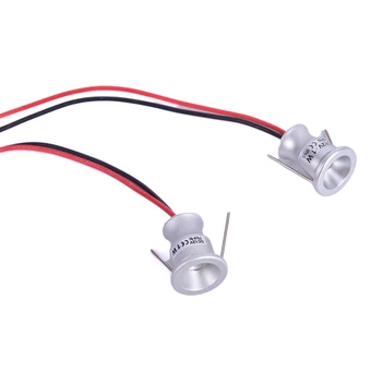 

Waterproof 12V Led Spotlight Cabinet Mini Spot Light IP65 Recessed Down light Cupboard Showcase Display Light 1W Aluminum Body