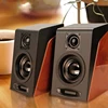 USB Wired Wooden Combination Speakers Computer Speakers Bass Stereo Music Player Subwoofer Sound Box For PC Phones ► Photo 1/6