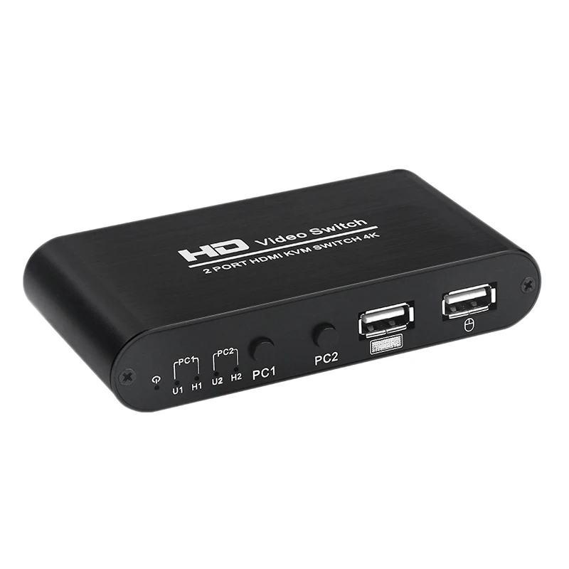 2 порта KVM переключатель HDMI 4K USB сплиттер с кабелем для клавиатуры мышь принтер