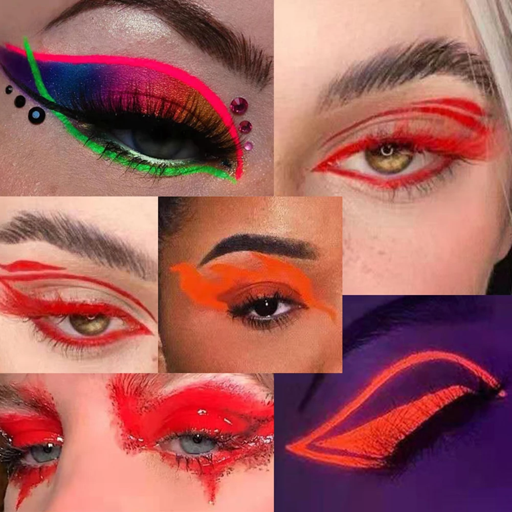 8 Colors Neon Liquid Eyeliner, Uv Glow Matte Eyeliner Set Long Lasting