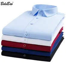BOLUBAO, Мужская Однотонная рубашка, новинка, рубашки с длинным рукавом в британском стиле, мужские повседневные рубашки