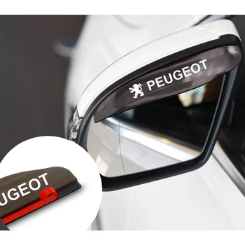 

2PCS PVC Car Rearview Mirror Eyebrow Rain Visor Sun Shade Rainproof Cover For Peugeot 107 108 206 207 308 307 407 508 2008 3008