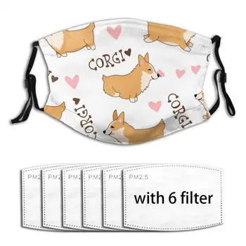 

Cute Cartoon Welsh Corgi Men And Women Adult Outdoor Washable Dust Breathable Masker Filter Reusable