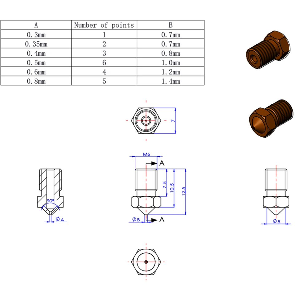 2 шт. Высокое качество 3d принтер сопла V6 насадки для 3d принтера s Hotend 3D сопла E3D сопла Titan j-головка экструдер 1,75 мм Fila