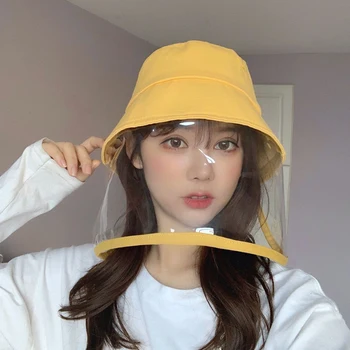 

A168 Adult Mask Hats Kids PVC Shield Cover Hats Bucket Mask Hat Protection Hat Anti-virus Face Covering Outdoor Caps