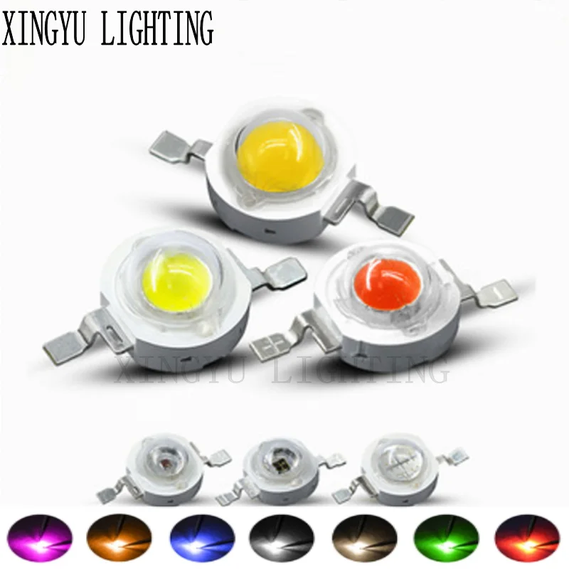 Free Shipping 10pcs 1W 3W 5W High Power LED Chip Lamp Bulbs SMD Diodes Warm Cold White Red Green Blue Yellow Grow Light Beads
