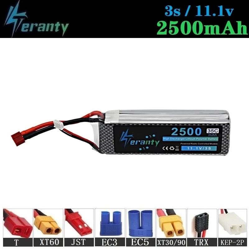 Teranty power, 11,1 В, 2500 мА/ч, Макс., 35C, батарея для RC роботов, автомобилей, лодок, Радиоуправляемый Дрон, часть, 11,1 В, батарея, 10 шт./лот, 3 s, lipo батарея