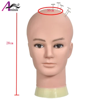 

1pcs New Male Training Silicone Mannequin PVC Manikin Head Model Wig hair Glasses Hat Display Make Up Face Closed Eye Practice