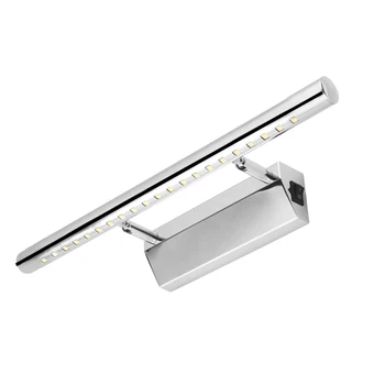 

LED Light Modern Bathroom Vanity White Stainless Steel Front Mirror Toilet Wall Lamp Fixture Makeup Wall Lighting