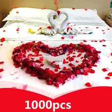 1000 шт Искусственные лепестки цветов ткань с пайетками розы Конфетти в форме лепестков Романтические Свадебные вечеринки свадебные сцены декоративные украшения для кровати