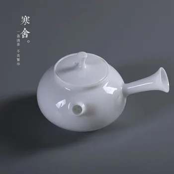 

China white porcelain teapot hand-made ceramic tea pot ball hole filters small side single kettle household Kung Fu tea set