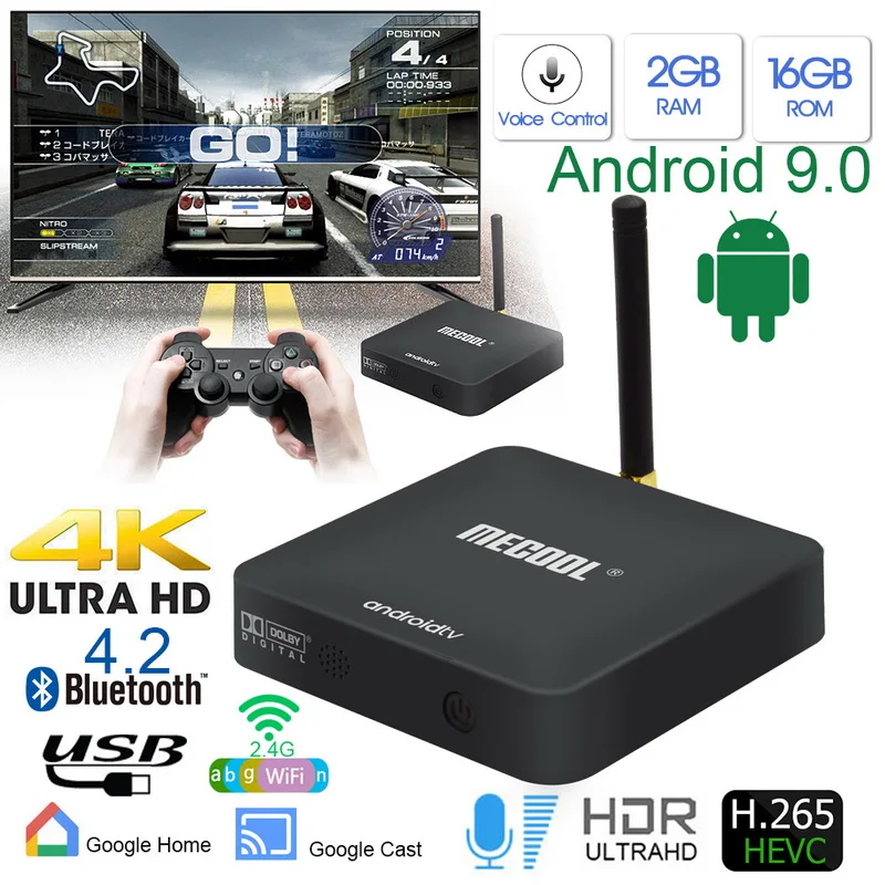 

S905X Voice Edition TV Box Android 9.0 KM8 Network Player Set Top Box Media Player-1 Set