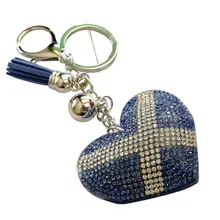 Стиль горячие продажи персик сердце брелок замша с инкрустацией стразами креативный персик брелок с сердечком женская сумка подвеска