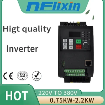

Convert 220v single phase input to 380v three phase Output 0.75kw 1HP VFD Variable Frequency Drive Inverter