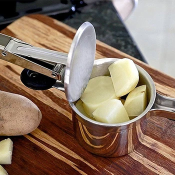 

Silver Stainless Steel Potato Masher Masher Vegetable And Fruit Squeezer Kitchen Cooking Tools