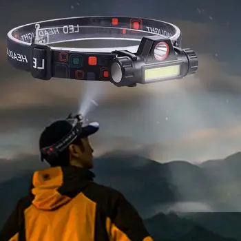 

200m Durable Fishing Lights Riding Tool LED Miner'S Lamp Lighting ABS Motion Flashlight Outdoors