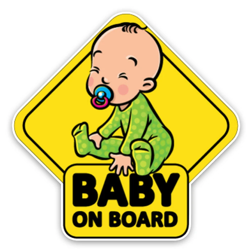 

Funny BABY ON BOARD Lovely Cartoon Colored Graphic Car Sticker Automobiles Exterior Accessories Reflective PVC Decals,15cm*15cm