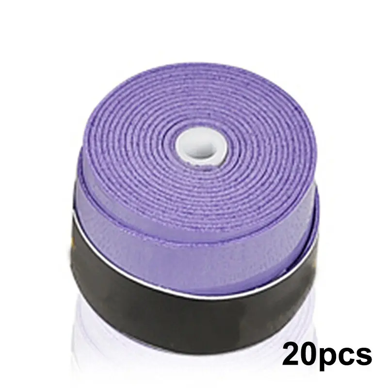 purple 20pcs 20 шт 30 шт противоскользящая мягкая впитывающая пот дышащая теннисная ручка для ракетки ракетка для бадминтона лента обмоточная - Цвет: purple 20pcs