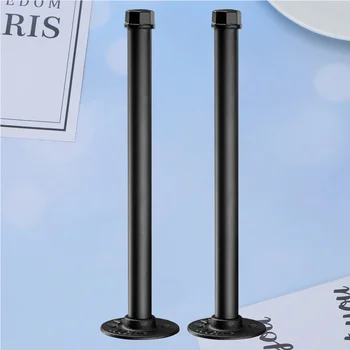 

2pcs Iron Art Rural Industrial Wind Industry Pipe Support Rack Wall Floating Shelf Holder Bracket Stand (Black)