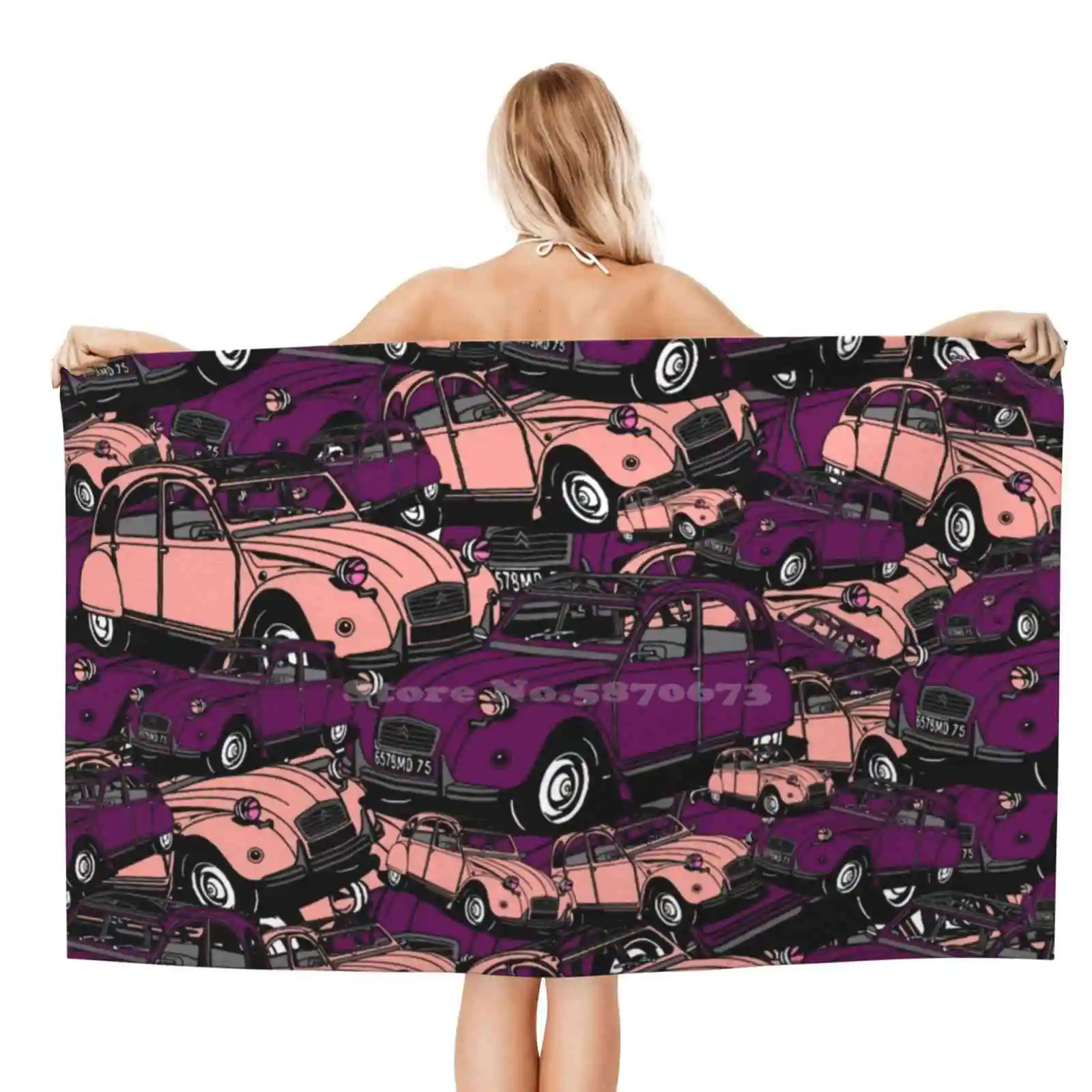 Citroen 2Cv Asciugamano Da Bagno In Microfibra Telo Mare 2Cv Citron Cult Movie Retro Nostalgia Classicars Automobile Francia Mallybeau