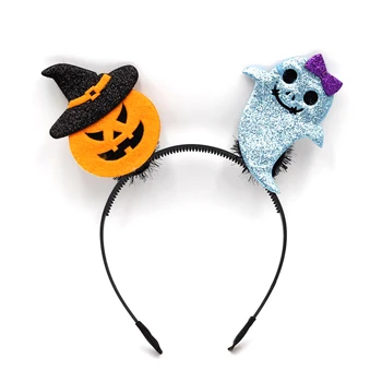 

5PCS Halloween Pumpkin Headbands Multi-styling Ghost Bat Headbands Pumpkin Bat Party Props Headbands Accessories kids