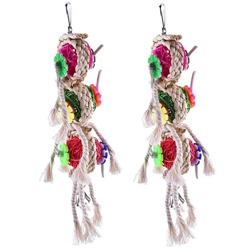

2 Pcs Parrot Macaw African Grey Parrot Bird Chewing Toy Parrot Finch Canary Cage