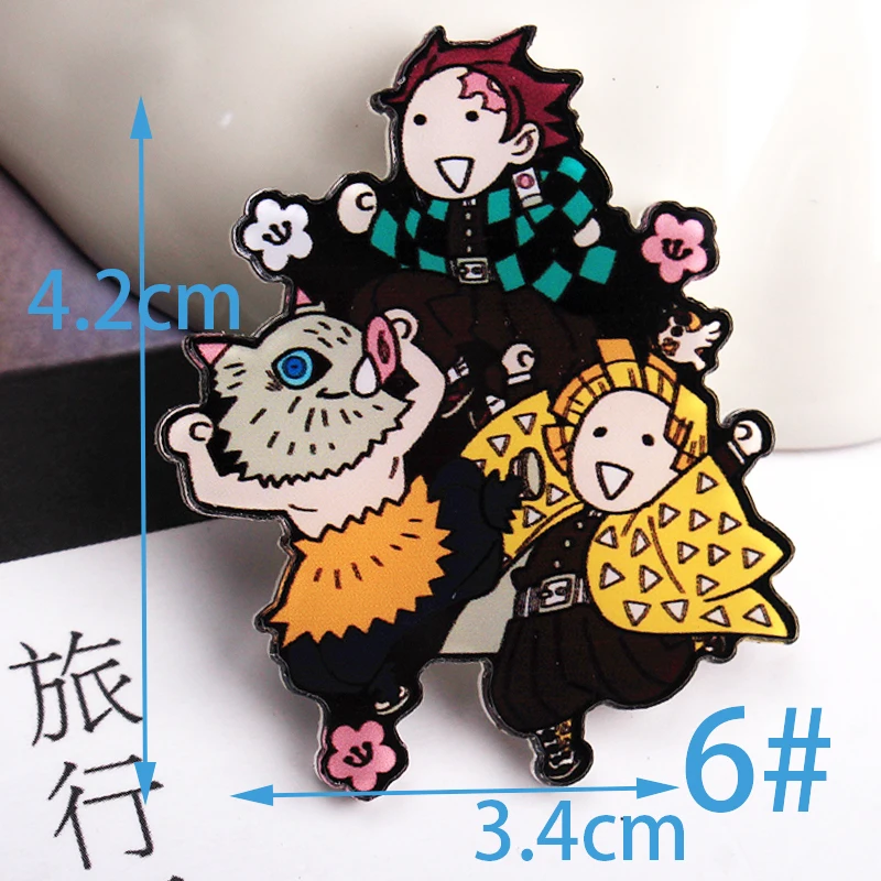 1 шт. Kimetsu no Yaiba мультфильм герой значки на одежду акриловые значки Kawaii значки на рюкзак булавка брошь значок y10 - Цвет: Y10-6