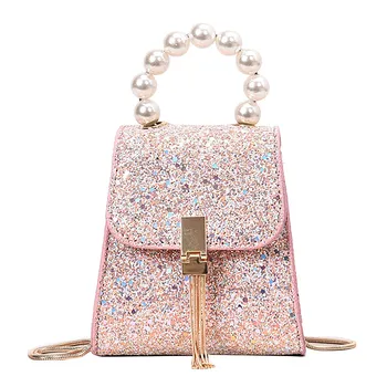 

Bolsa Feminina Women's Sequin Pearl Shoulder Bag Fashion Ladies Chain Clutch Bag Messenger Bag #35
