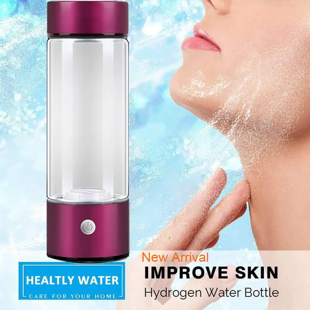 450ML Portable Hydrogen Generator Water Filter Pitcher H2 Lonizer Maker USB Rechargeable Super antioxidants ORP Hydrogen Bottle
