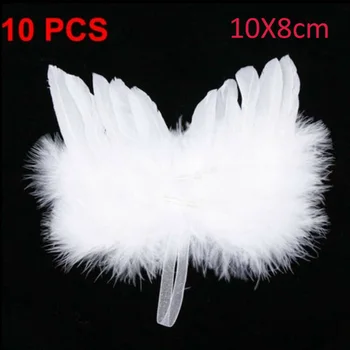 

5 sizes Ornament 10pcs Feather Angel Wings Christmas Tree Wedding Party