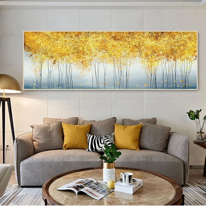 GOLDEN FOREST ABSTRACT CANVAS