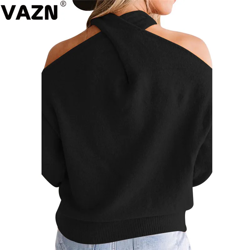 VAZN, новейший стиль, снижение возраста, сексуальный, неопрятный, свободный, модный, с открытыми плечами, полный рукав, дикий Джокер, женские свободные футболки