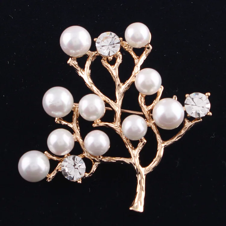 

Creative Fashion Top Grade Pearl Christmas Tree Brooch Women's Korean-style Crystal Flower Suit Corsage Clothing Brooch Accessor