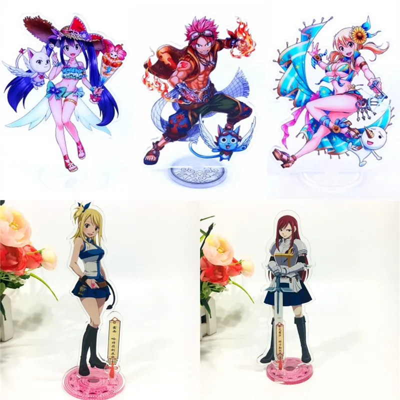 

5pcs Anime FAIRY TAIL Lucy Erza Acrylic Stand Figure Cartoon Desk Stand Figure Halloween Cosplay Car Accessories Stand Toy