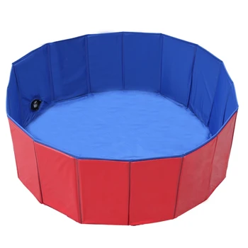 

Pet Dogs Swimming Pool Puppy Bathing Tub Red Dia 80cm Cats Paddling Doggy Dog Folding Dog / Cat Bath