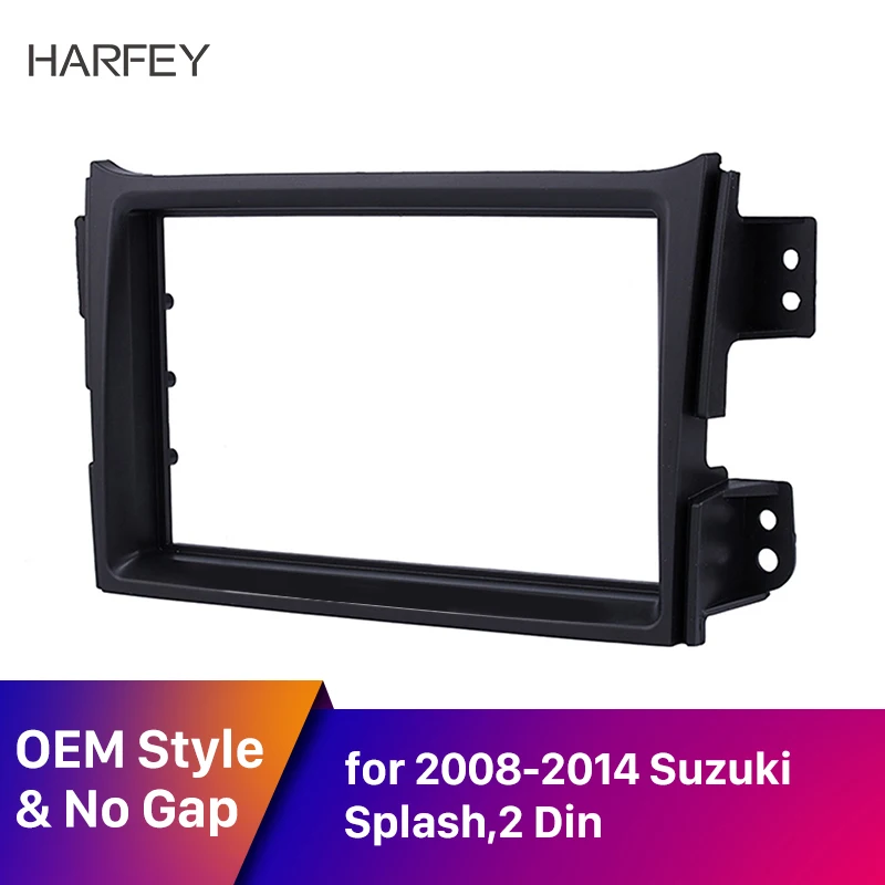 Harfey 2 Din автомагнитола для Suzuki Splash 2008- авто стерео панель Dash CD пластина рамка Черный монтажный комплект