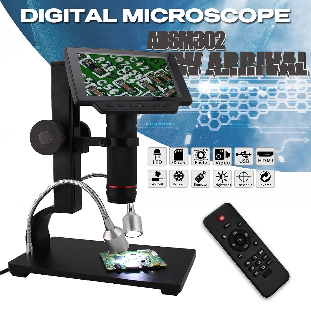  ADSM302 High Object Distance Digital USB Microscope For Mobile Phone Repair Soldering Tool SMD Tool