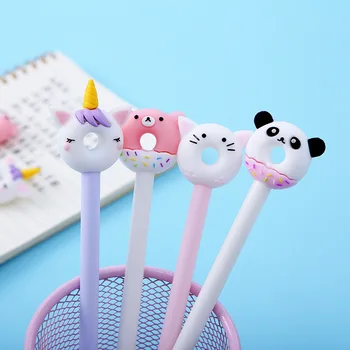 

4pcs Kawaii Unicorn Gel Pen ballpoint Black Ink 0.5mm Cut Animal Kid's Gift Office Signature School Supplies DB122