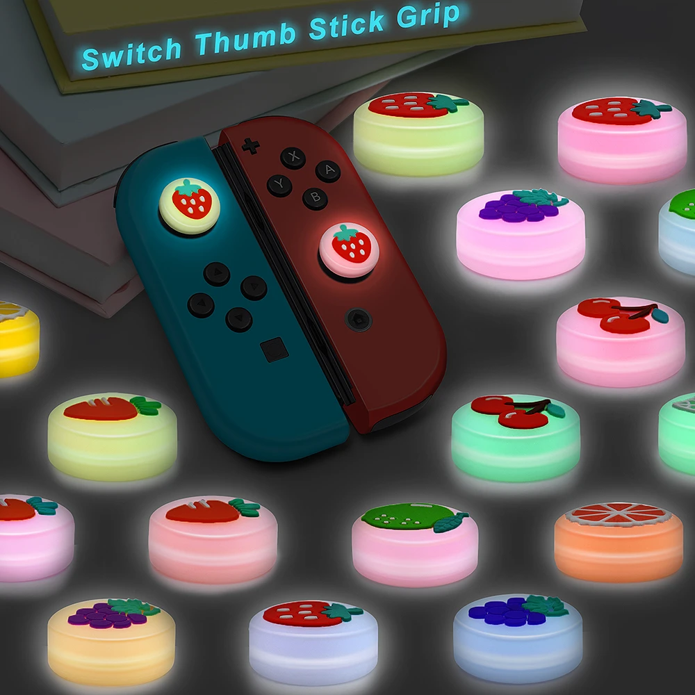 Милый большого пальца Grip Кепки Для Nintendo Переключатель джойстик чехол свечение