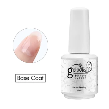 

ROHWXY 15ML Nail Gel For Manicure Top Base Coat Gel For Nail Art UV Gel Matte Top Coat Soak Off Nail Varnish For Stamping