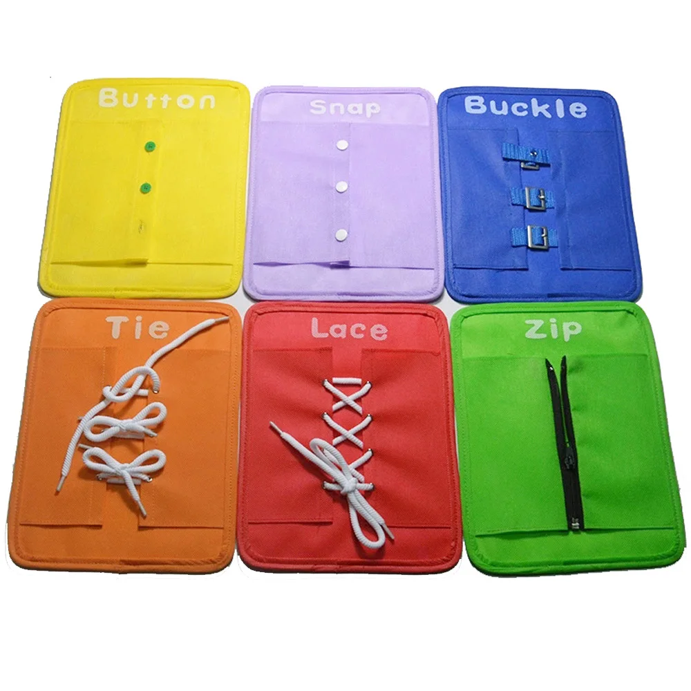 

Colorful Baby Early Learning Kits Basic Life Skills Toys Learn To Dress Boards Button Buckle Lace Tie Montessori Child Gifts