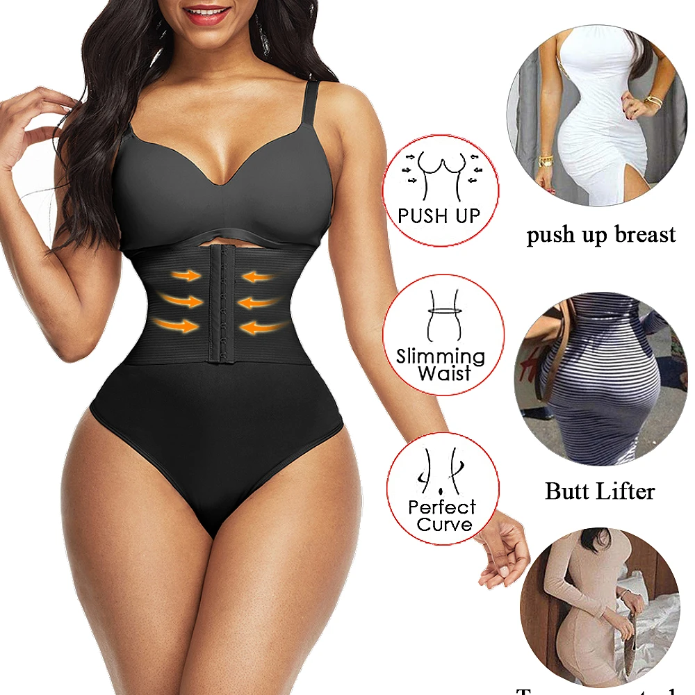 Hexin High Waist Butt Lifter Thong Panty Body Shaper Tummy Control Slimming Underwear Waist Trainer Shapewear Fajas Corset Belt - Shapers - AliExpress