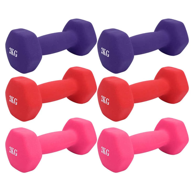 2 X 2kg High Quality Iron Pvc Encased Hex Dumbbell Home Gym Workout Hand Weights For Children Home Gym Fitness Equipment Dumbbells Aliexpress