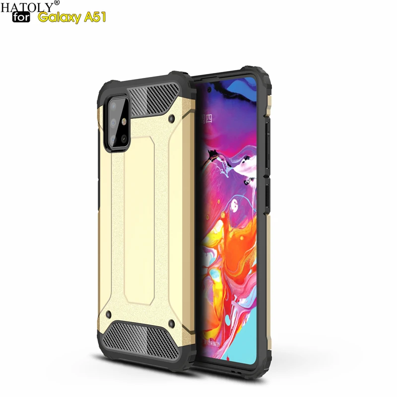 HATOLY для Coque samsung Galaxy A51 чехол, тяжелый бронированный тонкий жесткий резиновый прочная крышка, силиконовый чехол для телефона samsung A51 A515F/DS