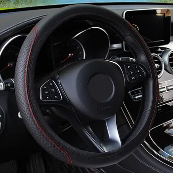 

leather Steering Wheel Cover Car-styling for Jaguar XK XF XJ8 XK8 XRR Skin Holder Protector