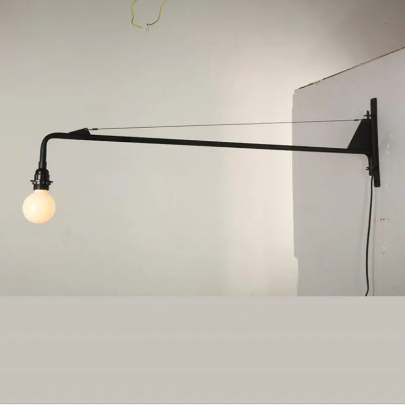 

Jean Prouve Industrial Wall Lmap Retro Long Arm Iron Restaurant Lights Vintage Bar cafe Shop Decoration Light Free Shipping