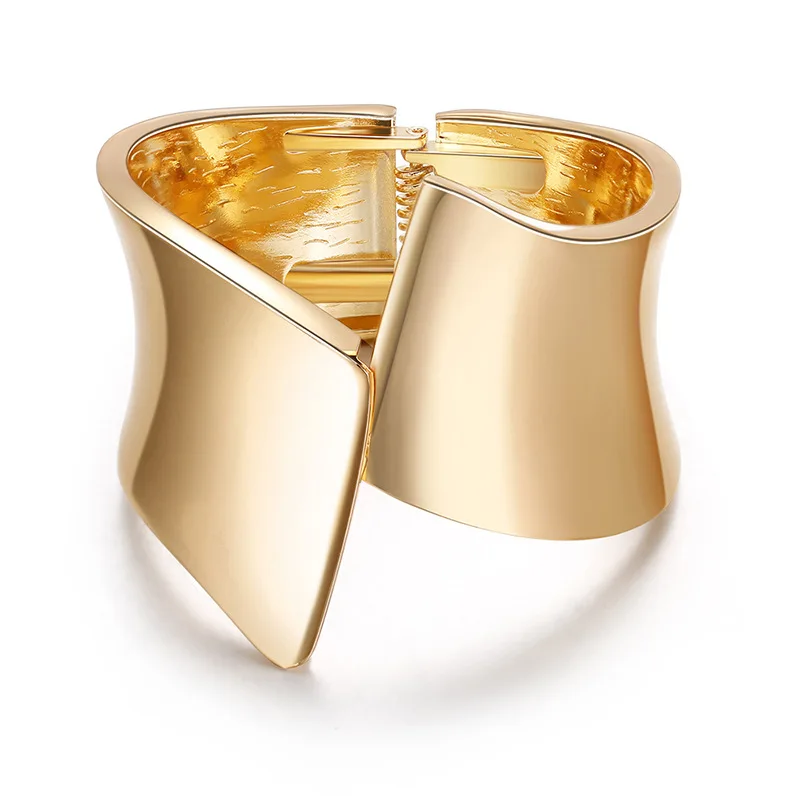 Womens Bangle Bracelets New Fashion Jewelry Symmetrical Gold Plated Luxury Wide Bracelet Accessories for Women bangle bracelet