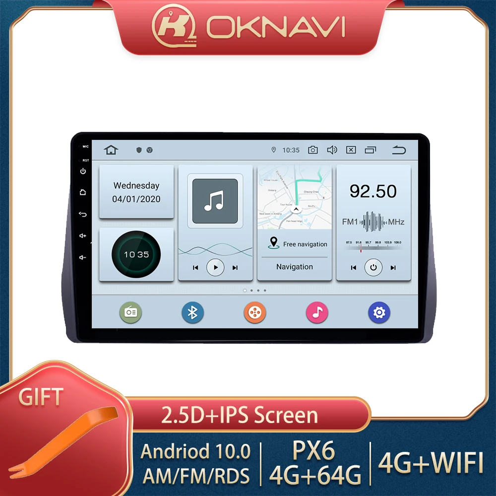 OKNAVI 2 Din 10'' Car Multimedia Player For Toyota Wish 2010-2018 GPS Navigation 4G WIFI DSP Bluetooth Radio With Camera No DVD